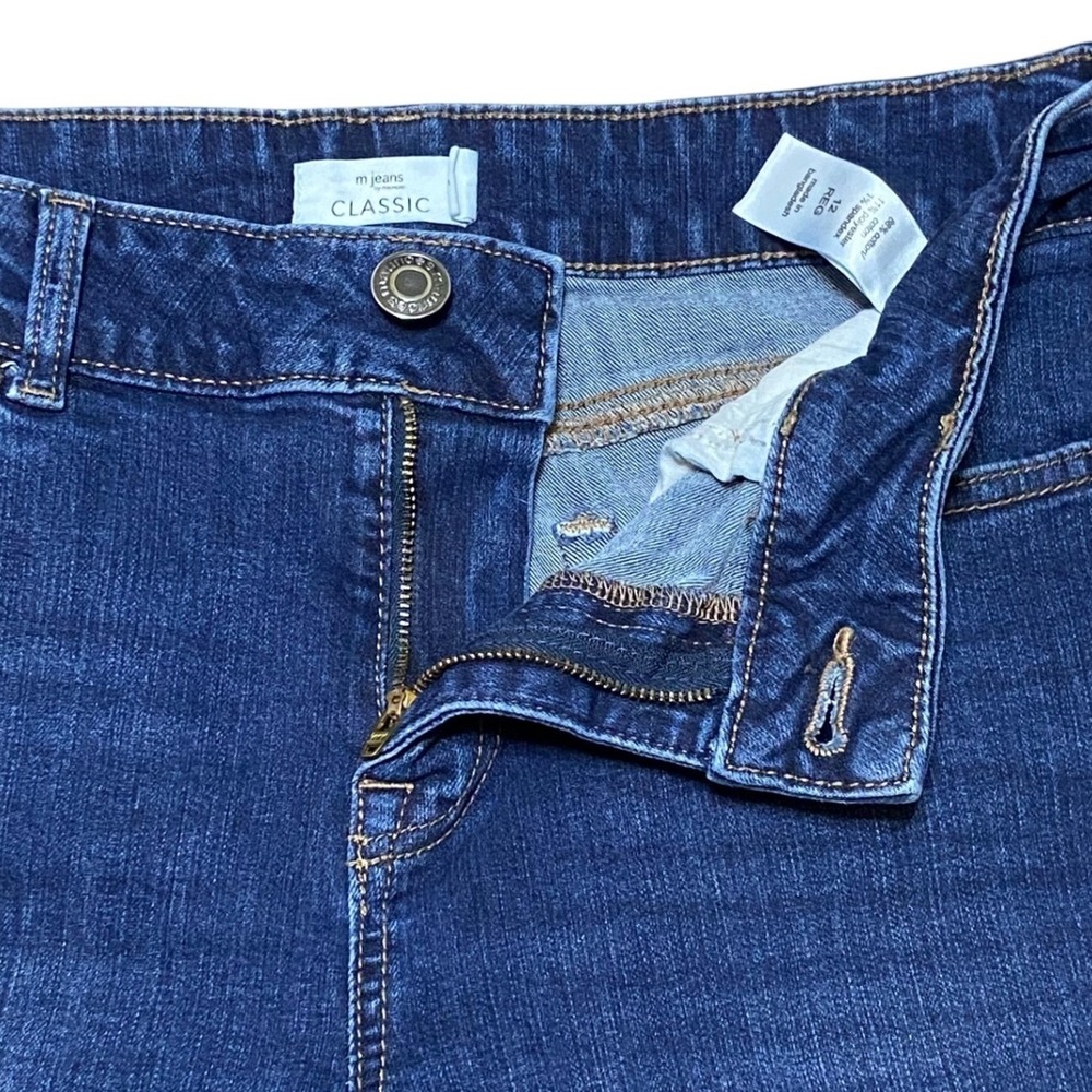 Maurices Classic Slim Boot Mid Rise Dark Wash Denim Blue Western Jeans Size 12 R - Picture 8 of 12